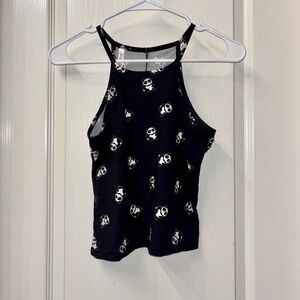 Sweet Love Black and White Panda Tank Top